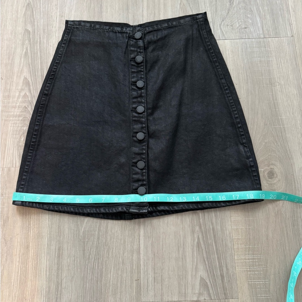All Saints Black Button-Front Denim Skirt - Picture 6 of 7
